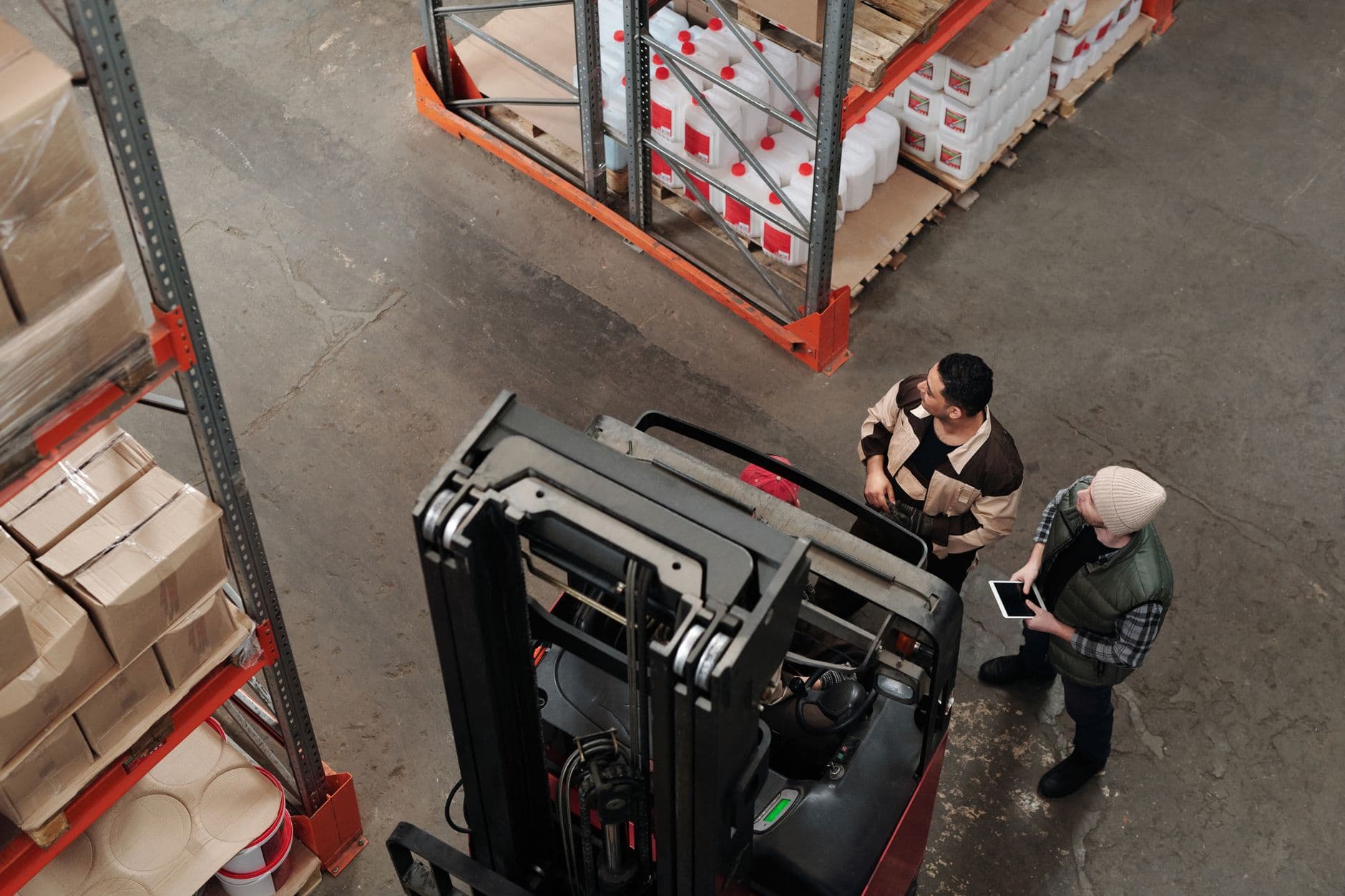 warehouse worker forklift distribution centre